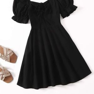 Casual sweetheart black summer dress